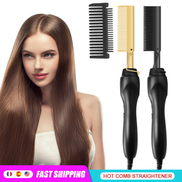 Hair Straightening Brush Hair Flat Irons Fast Hot Heating Comb Hair Straight Styler Corrugation Curling Iron Hair Curler