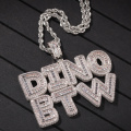 UIWN Custom Bubble Letters Necklace With Name Men's Zircon Pendant Commission Gift Jewelry