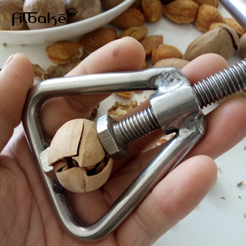 Filbake Stainless Steel Nut Opener Triangular Nut Cracker Macadamia Machine Walnut Nutcracker Sheller Tool Opening Nut Tools