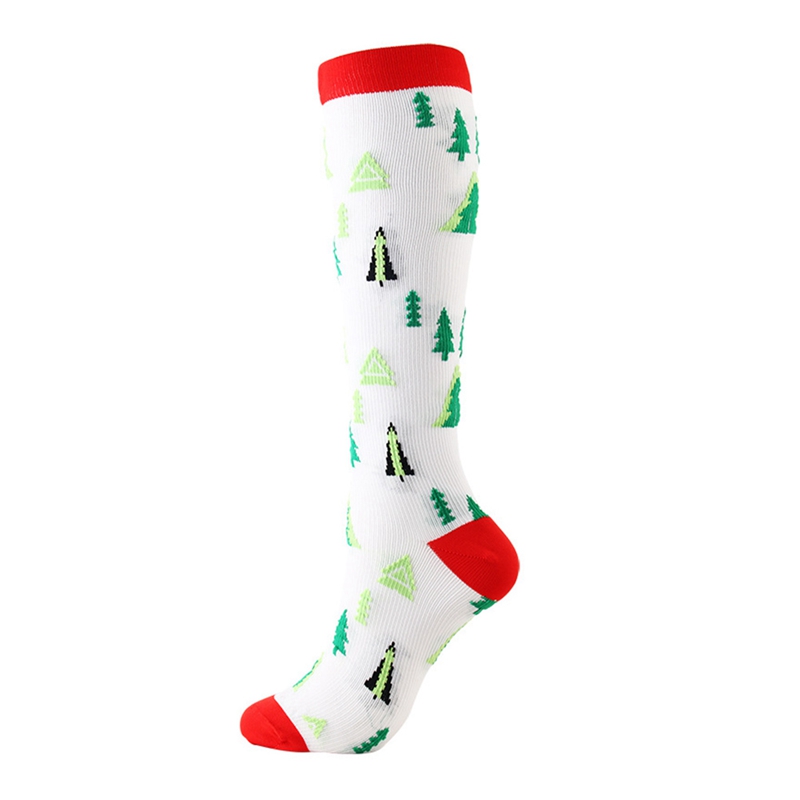 Christmas Pattern Sport Compression Socks Nursing Stockings Sports Running Nylon Socks Festival Gift