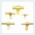 Brass Splicer Pipe Fitting T Shape 3 Way Hose Barb 4 6 8 10 12 16mm Copper Barbed Connector Joint Air Water Oil Coupler Adapter