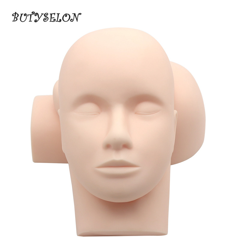 Rubber Practice Training Head Eyelash Extension Cosmetology Mannequin Doll Face Head For Eyelashes Makeup Practice Model