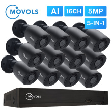 MOVOLS 5MP Security Camera System 16CH H.265 XVR Outdoor Indoor 12PCS HD 5MP IR Waterproof CCTV Camera Video Surveillance kits