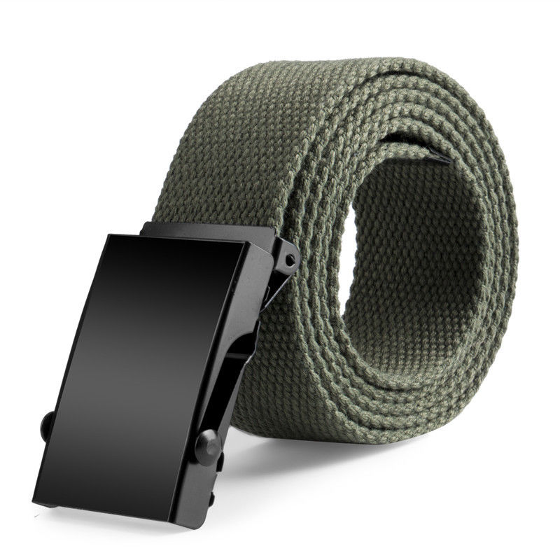 2020 New Waist Belts Men Womens Unisex Cotton Canvas Fabric Webbing Black Buckle Belt Army Accessories