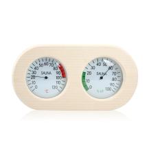 Wooden Double Dial Thermometer Hygrometer thermograph humidity meter hydrothermograph weather station for Sauna room