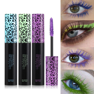 5 Color Leopard Mascara Natural Slender Curly Waterproof Anti-Sweat Mascara Thick Silk Fiber Non-irritating Eye Cosmetics TSLM1