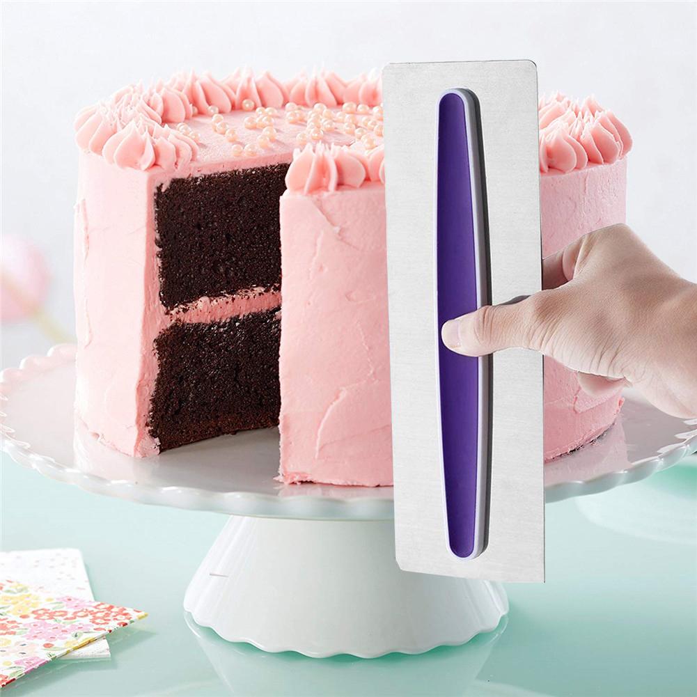 Stainless Steel Icing Comb Cake Smoother Scraper Textures Fondant Mousse Cream Spatula Edge Smoother Cake Baking Pastry Tools