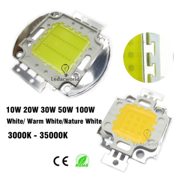 10W 20W 30W 50W 100W High Power LED Chip 45mil 3000K to 35000K Integrated SMD COB Beads Warm White Nature White Cold White