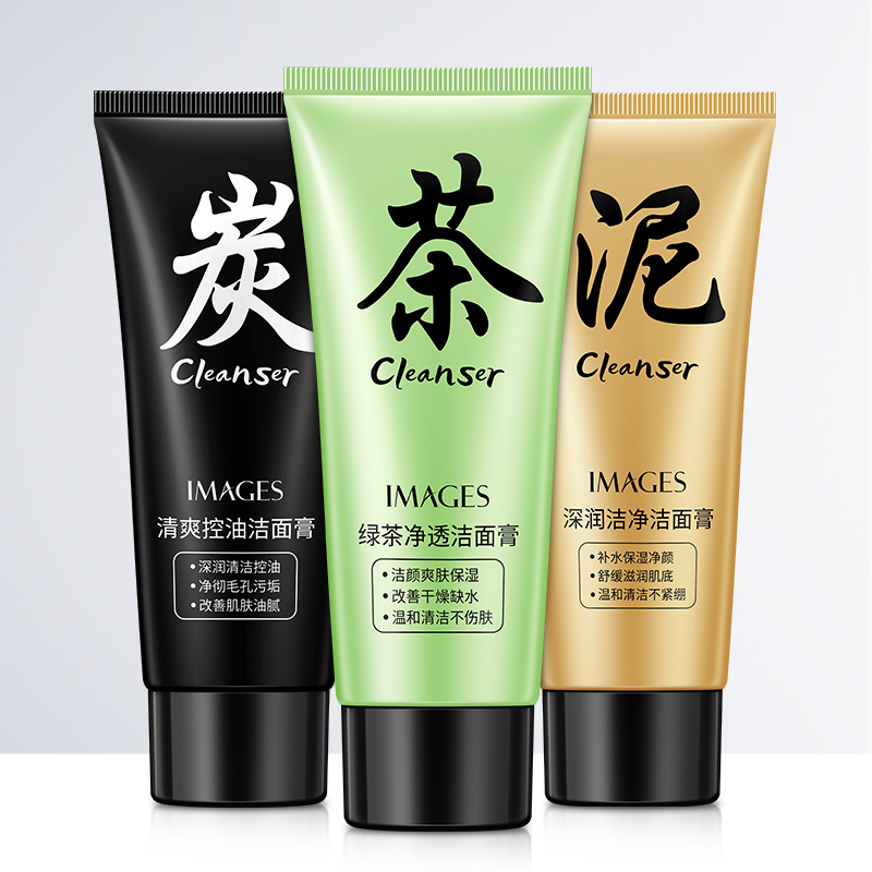 images Deep Cleansing Refreshing Green tea Foam Wash Facial Cleanser Face Washing Oil Control Anti Dirt Bubble Skin Care