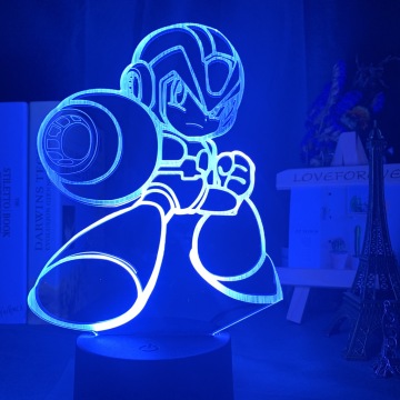Game Mega Man Figure Child Night Light Led Touch Sensor Colorful Nightlight Rockman Gift for Kids Room Table 3D Lamp Megaman