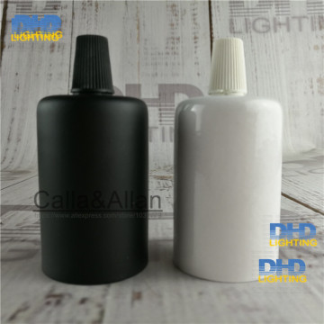 2units/10units Free shipping black iron lighting socket E27 110V/220V iron cover with plastic socket cord grip DIY lamp holders