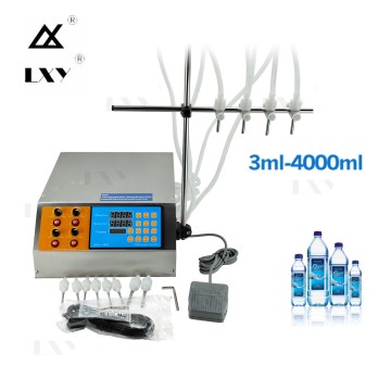 4 Heads Liquid Filling Machine Four Nozzles Filler Electric Digital Control Pump 0-4000ml For Perfume Water Juice Drinking Fill