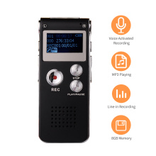 8GB Mini Digital Voice Recorder Voice Activated Recorder Audio Recorder MP3 Player Support Telephone Recording for Meetings
