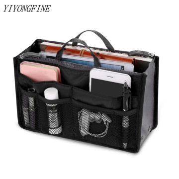 Tote Cosmetic Bag For Women Double Zipper Makeup Bag Toiletries Grooming Kit Large Nylon Travel Insert Organizer Handbag Purse