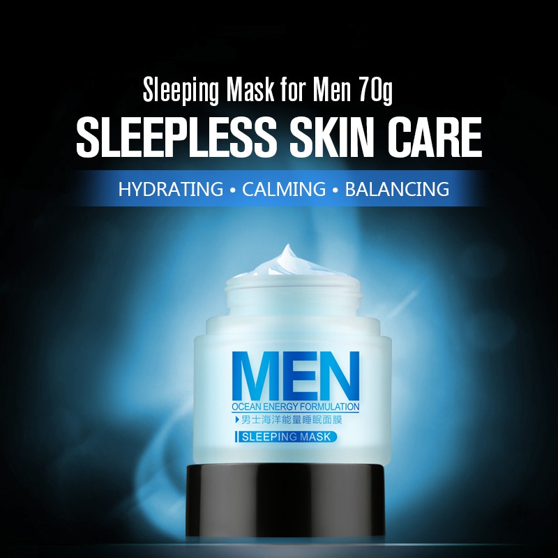 LAIKOU Men Ocean Energy Sleeping Mask Deep Moisturizing Oil Control Shrink pores Acne Treatment Skin Care Young Beauty Energy