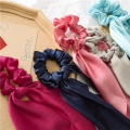 women Summer scrunchy Turban Bow Streamers Hair Scrunchies Ribbon Hair Ties Horsetail Ties Solid Head Wrap hair accessories