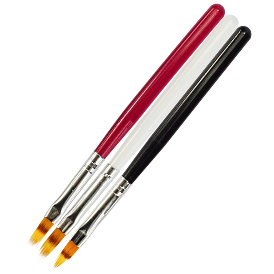 1pcs Nail Brush Pen UV Gel Gradient Bloom Nail Art Painting Wood Handle Nylon Hair Black White Red Draw Manicure Nail Tool JI285