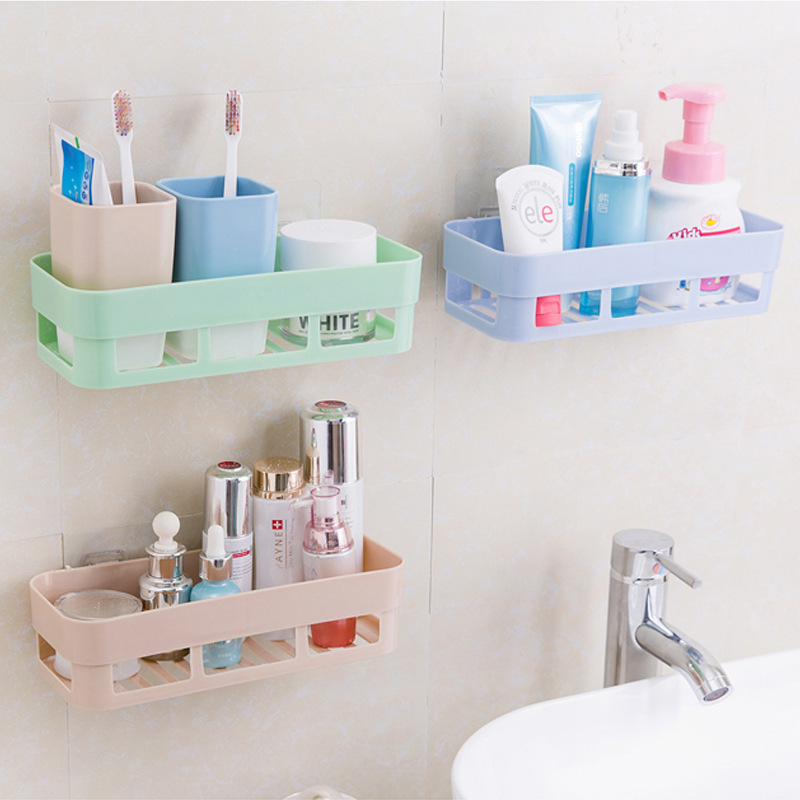 Wall Mounted Bathroom Shelf Shower Shampoo Holder Kitchen Storage Rack Punch free Shower Shelf Organizer Bathroom Accessories