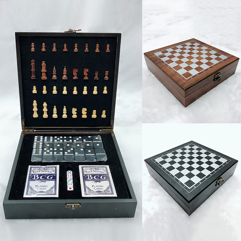 2 Styles Magnetic Wooden Folding Chess Set Felted Game Board Interior 24cm*24cm Storage Adult Kids Gift Family Game Chess Board