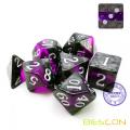 Bescon Mineral Rocks GEM VINES Polyhedral D&D Dice Set of 7, RPG Role Playing Game Dice 7pcs Set of AMETHYST