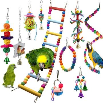 10 Parrot Toys chew Budgie Perch And Bird Toys Swing Pet Accessories Cockatiel ladder Stand parkiet speelgoed jouet perroquet