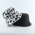2020 New Fashion Reversible Black White Cow Print Bucket Hat Summer Sun Caps For Women Men Fisherman Hat