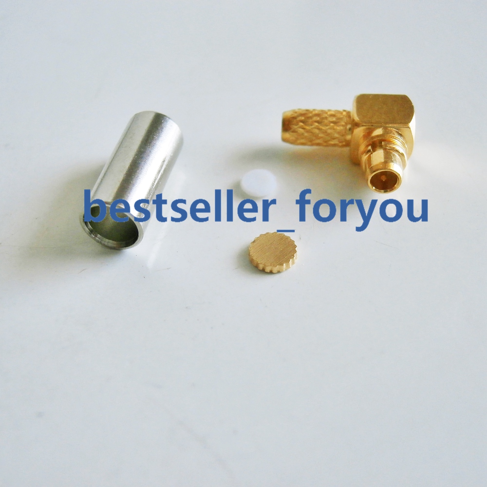 MMCX Crimp Male Plug RA Right Angle RF Connector For LMR100 RG316 RG174 Wholesale