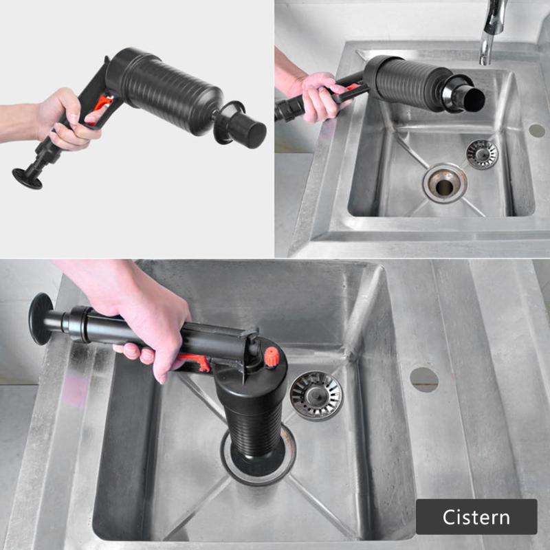 Toilet Dredge Plug Air Power Pump Blockage Remover Sewer Sinks Blocked Cleaning Tool Pipe Plunger Bathroom Drain Cleaners