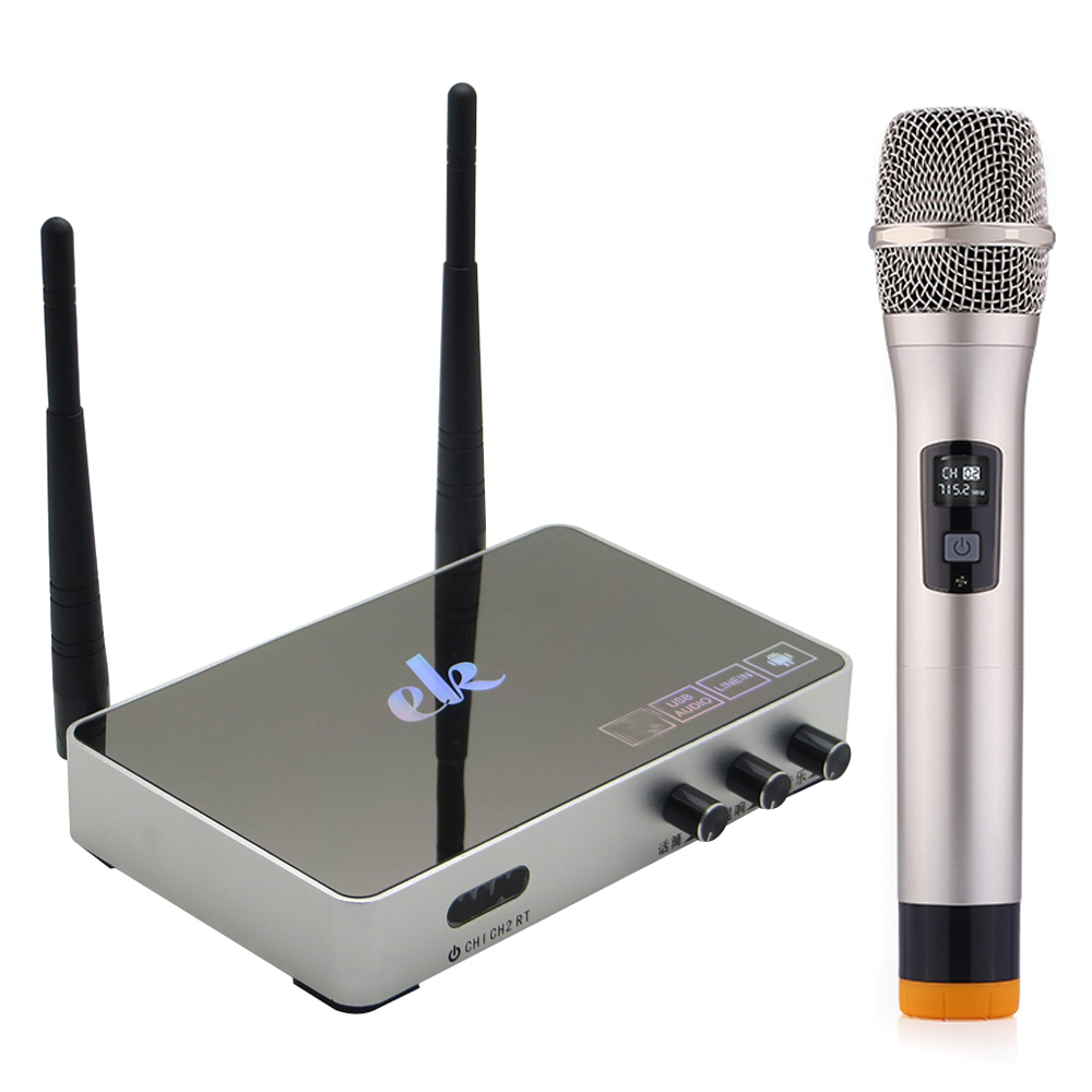 K5 Professional UHF Wireless V4.0 Microphone Family Home Car Karaoke Echo System Singing Microphone Box Karaoke Player