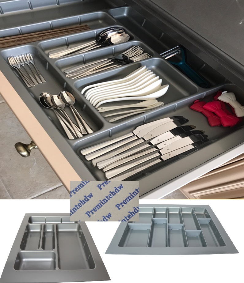 70cm-100cm Sizing ABS Plastic Cuttable cutlery tray insert Inserts utensil holder fitted kitchen drawer box