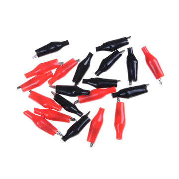 20 PCS Crocodile Test Clip Soft Plastic Coated Testing Probe Alligator Clips Black Red