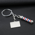 New Barber Shop Barber Pole Hairdressing Tool Keychains Scissors Hair Dryer Comb Shaver Keyring Key Chains Hairdresser Jewelry