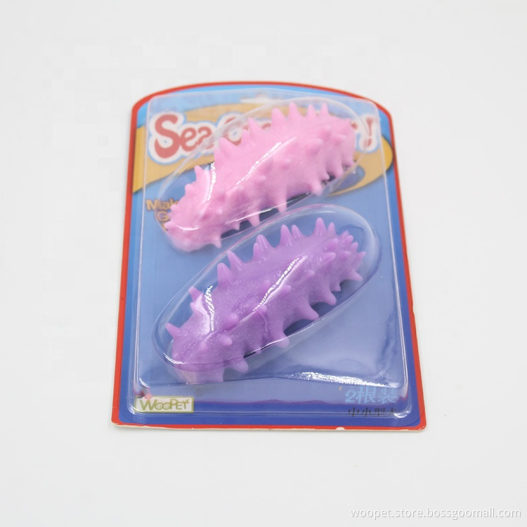 TPR Dog Chew Toy Soft Cute color Solid Interactive Pet Toy 1:1 Sea Slug Shape