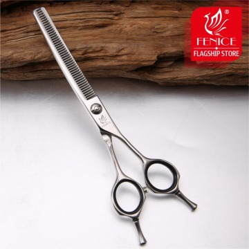 Fenice Professional JP440c 6.5 inch High quality Pet dog Grooming Scissors Curved thinning shears Thinning rate about 35%