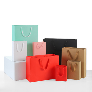 Multi Size DIY Multifunction Color Kraft Paper Bag with Handles Festival Gift Bag Shopping Paper Bags Clothes Gifts Packing Bag