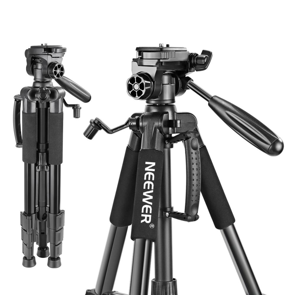 Neewer Portable 56 inches/142 cm Aluminum Alloy Camera Tripod with 3-Way Swivel Pan Head,Bag for Canon Nikon Sony DSLR Camera