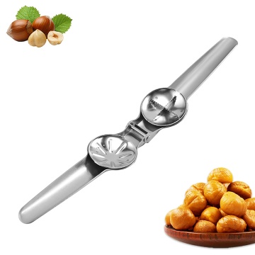 Chestnut Opening Device Stainless Steel Press Design Concave Tray Comfortable Handle Quickly Remove Tool