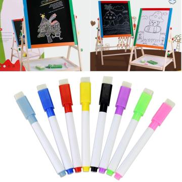 8PCS Color Whiteboard Pen With Tape Brush 8 Color Whiteboard Pen Set Erasable Pro-environment Water Marker Office Supplies