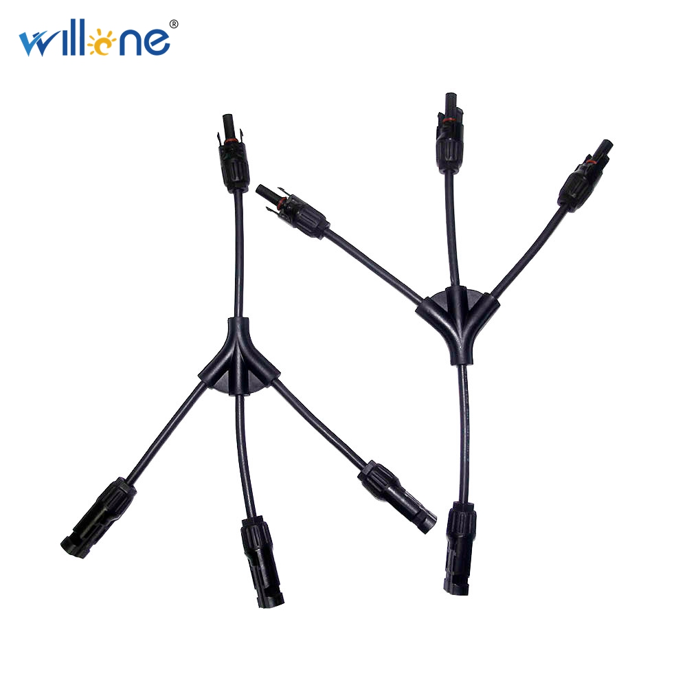 Willone 50 Pair free shipping 1 To 3 Y Branch PPO Material IP67 PV Terminals Connector Solar Generator System