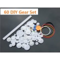 60 pcs/lot Plastic Gear Set DIY Rack Pulley Belt Worm Single Double Gears Free Shipping Russia