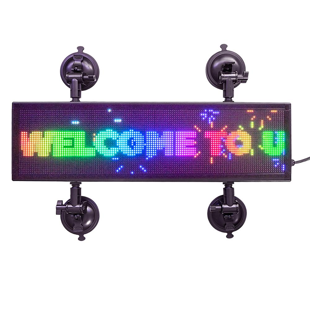 P4MM DC9-36VRGB full color video LED sign, used for car information advertising wireless smart LED display board
