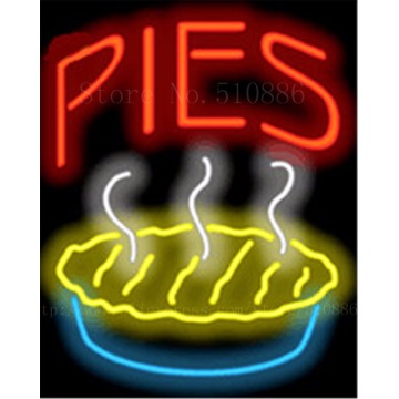 Pies NEON SIGN REAL GLASS BEER BAR PUB LIGHT SIGNS store display bakery pastry food cake bread Advertising Lights 17*14