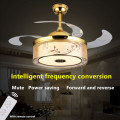 IKVV New Chinese Led Invisible Fan Lamp Ceiling Fan Lamp Simple Dining Room With Lamp Fan Living Room Bedroom Study Eectric Fan