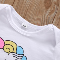 4 Pieces Newborn Infant Baby Girl Clothing Sets 2021 Spring Unicorn T-shirt+Star Castle Pants+Hat Babe Bebe Girls Clothes Outfit