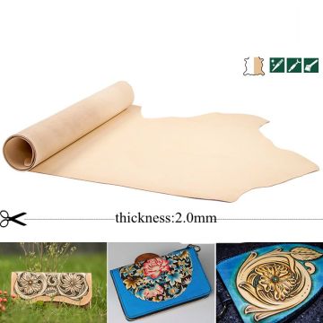 2.0mm leather good for making bags DIY material color plain easy for dye genuine leather carving leather material