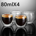 Double cups Wall Insulated shot Glass Espresso Cups creative Drinking Tea Latte Coffee Mugs drinking cup Whiskey Drinkware