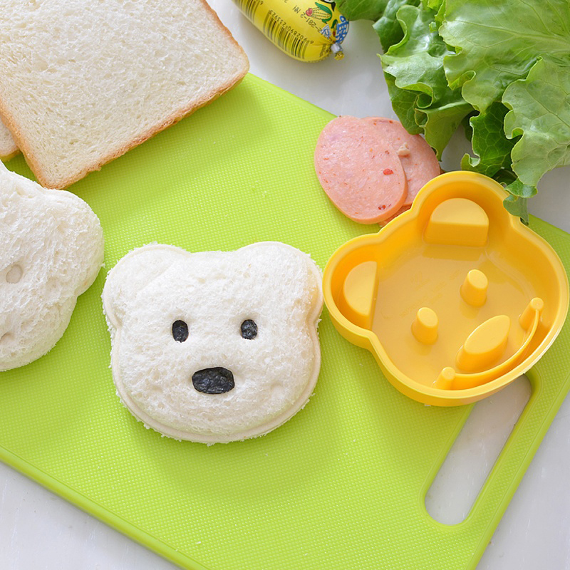 1pcs cute Yellow Bear Sandwich Toast Bread Making Cutter Creative Baking Mold Kitchen Tool