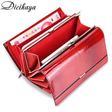 DICIHAYA Genuine Leather Women Wallet Multifunction Womens Clutch Wallets Brand Purses Femme Billetera Card Holder Phone Bag