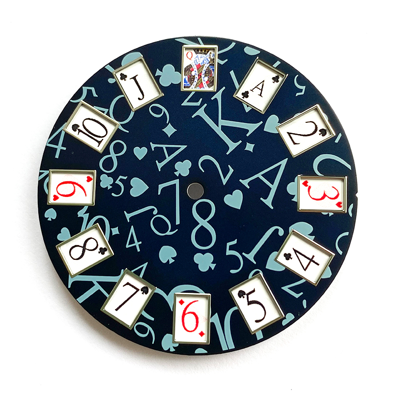 Poker numbers on watch dial