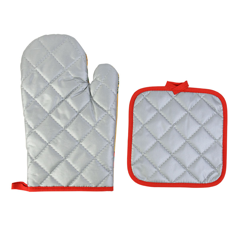2Pcs/set Hot Oven Mitts Baking Anti-Hot Gloves Pad Oven Microwave Insulation Mat Christmas Decoration Baking Kitchen Tools Xmas